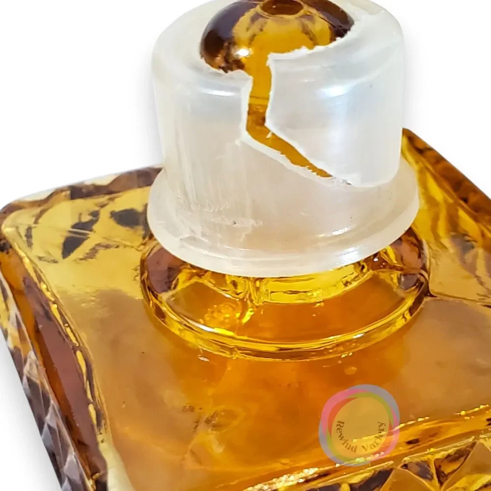 Vintage Mid Century Amber Glass Diamond Decanter Set Taiwan